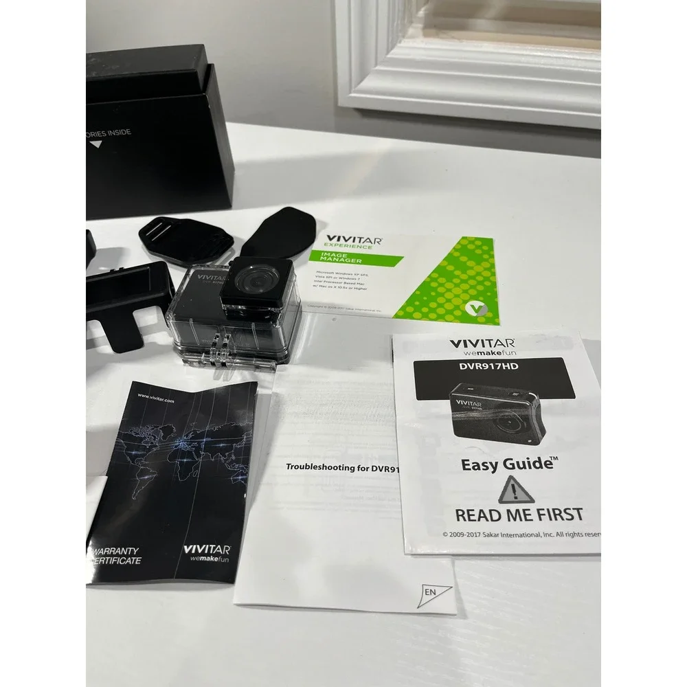 Vivitar‎ DVR 917HD Action Camera Waterproof Case Remote Accessories Bundle